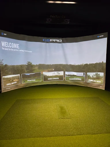 Golf simulator bay with ProTee VX and GSPRO