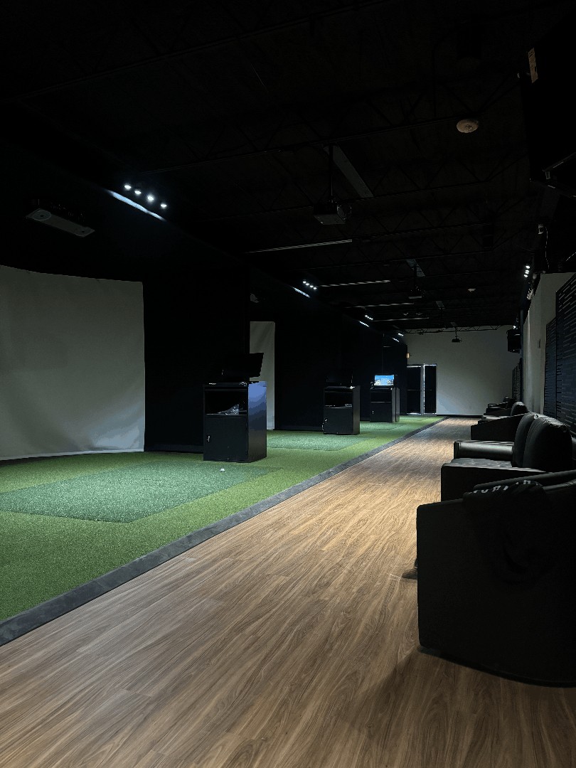 Multiple indoor golf simulator bays